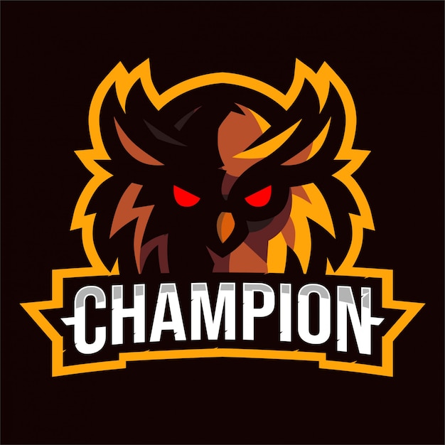 Logo E-sport Tête De Hibou Marron