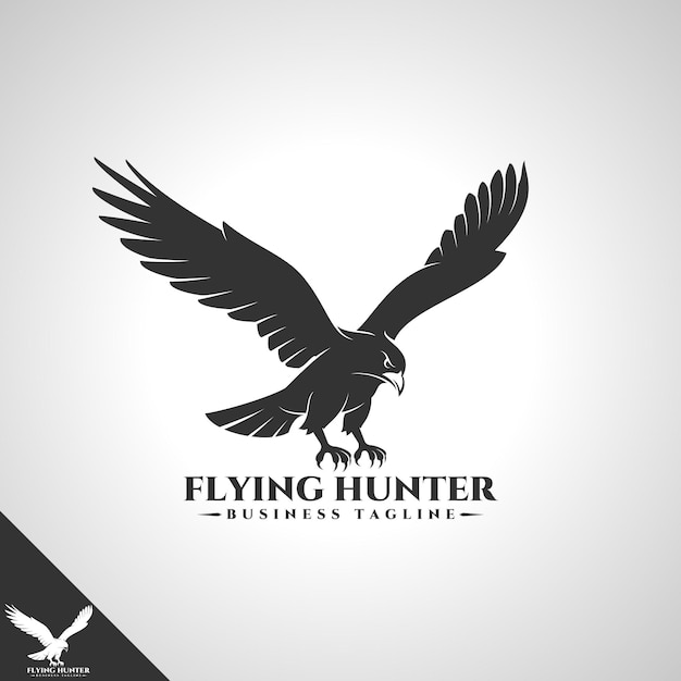 Logo Eagle avec concept de design Flying Hunter