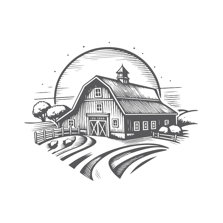 Vecteur logo de l'ébauche de la ferme