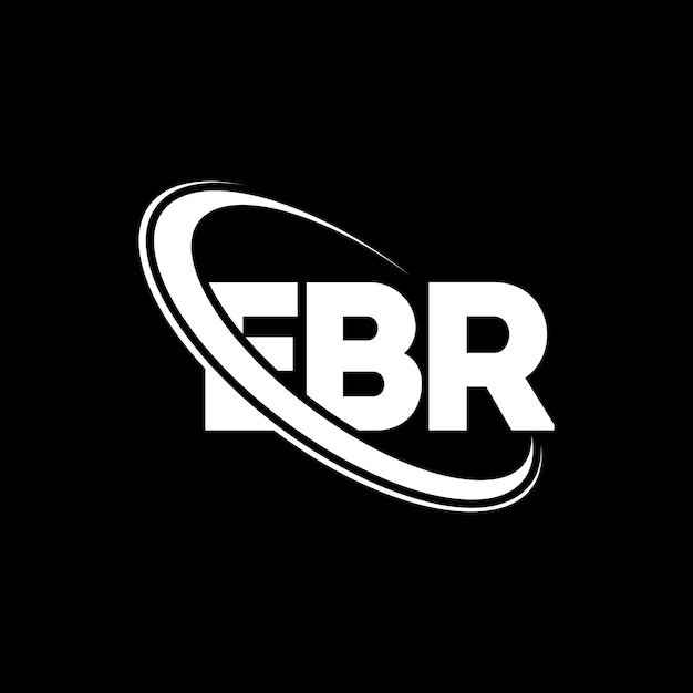 Le logo EBR, la lettre EBR, les initiales, le logo EBR lié au cercle et au monogramme en majuscules, la typographie EBR pour les entreprises technologiques et la marque immobilière.