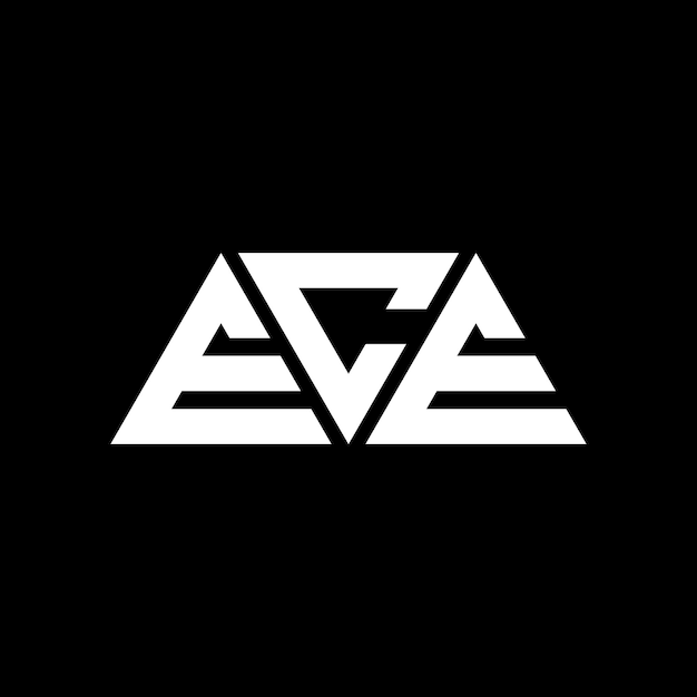 Le logo de l'ECE est un triangle en forme de triangle, un monogramme, un modèle de logo vectoriel en couleur rouge, un logo triangulaire, un logo simple, élégant et luxueux.