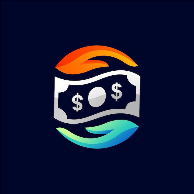 Logo D'échange D'argent Avec Concept De Main