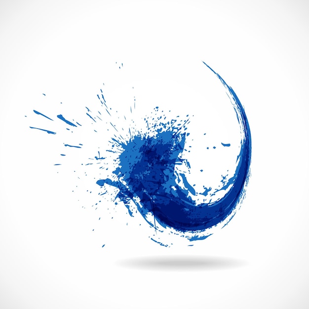 Vecteur logo d'éclaboussure d'encre bleue vague d'eau colorée abstraite conception de flux de fluide eco modèle de concept vectoriel aqua grunge