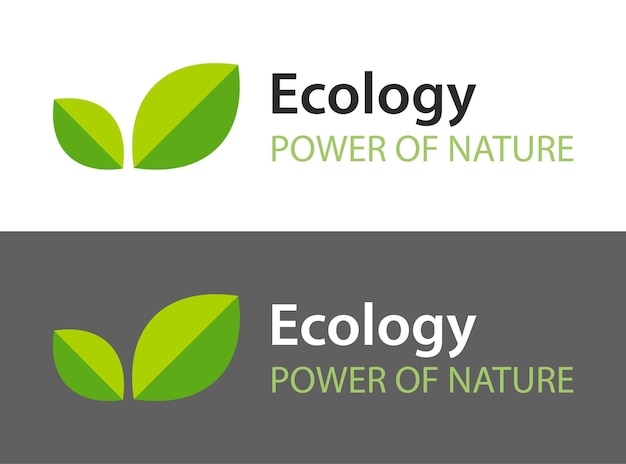 Logo d'écologie isolé sur fond blanc et sombre Illustration d'icône de feuilles vertes pour produit biologique naturel