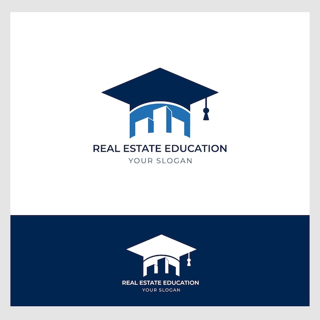 Vecteur logo de l'éducation immobilière