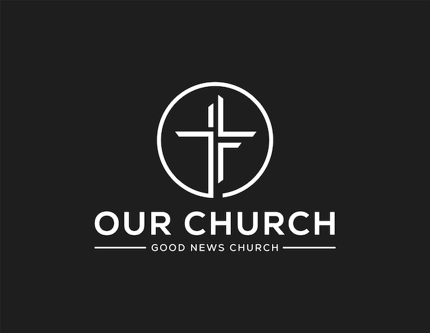 Logo de l'église signe abstrait graphique vectoriel moderne