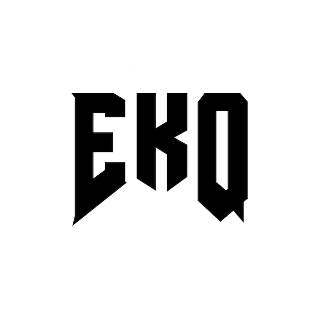 Le logo EKQ est une combinaison de couleurs en noir et blanc, le logo EKQ, le vecteur EKQ, l'icône EKQ et l'alphabet EKQ.