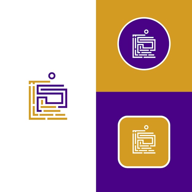 Le logo élégant du monogramme P