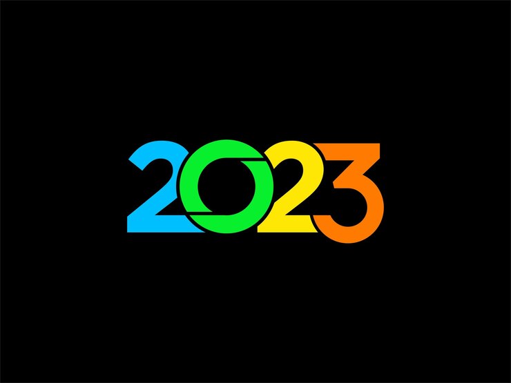Vecteur logo élégant du nouvel an 2023