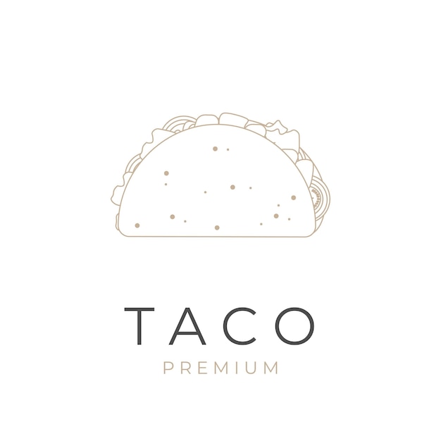 Logo élégant D'illustration D'art De Ligne De Taco