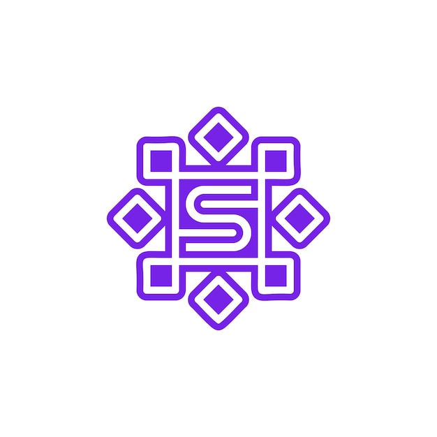 Vecteur logo élégant à la lettre symétrique s