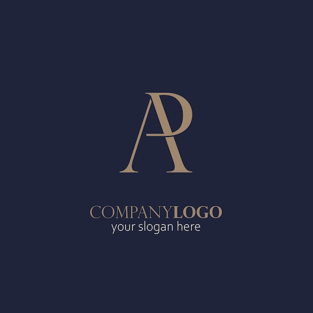 Logo élégant monogramme lettre AP