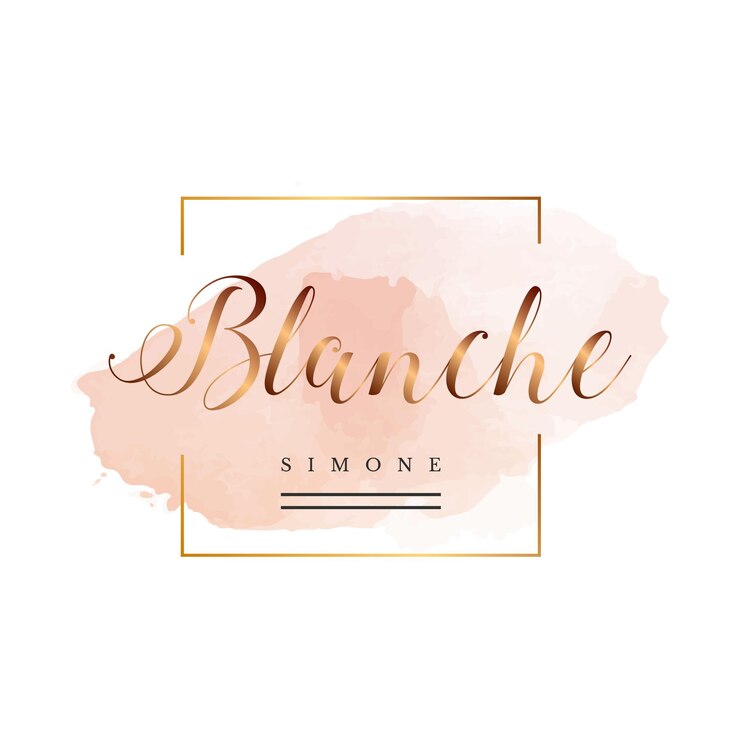 Logo élégant avec texture aquarelle et paillettes dorées
