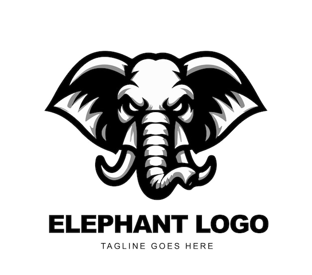 Vecteur un logo d'éléphant sur lequel est écrit le logo d'un éléphant