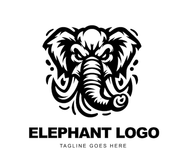 Vecteur un logo d'éléphant sur lequel est écrit le logo d'un éléphant