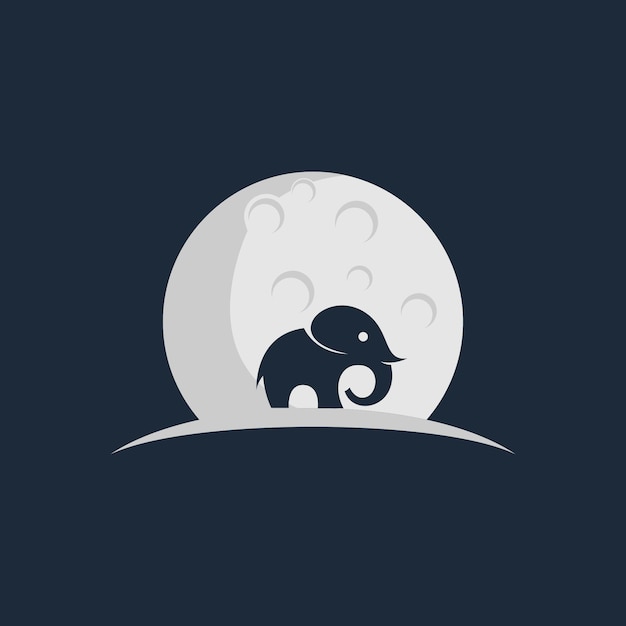 Logo éléphant Et Lune