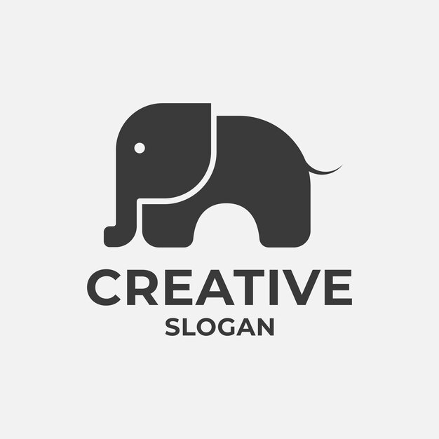 Logo D'éléphant Simple Vectoriel Premium