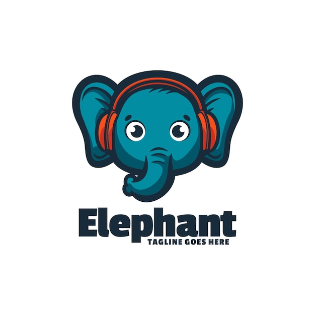 Vecteur logo éléphant avec le titre 