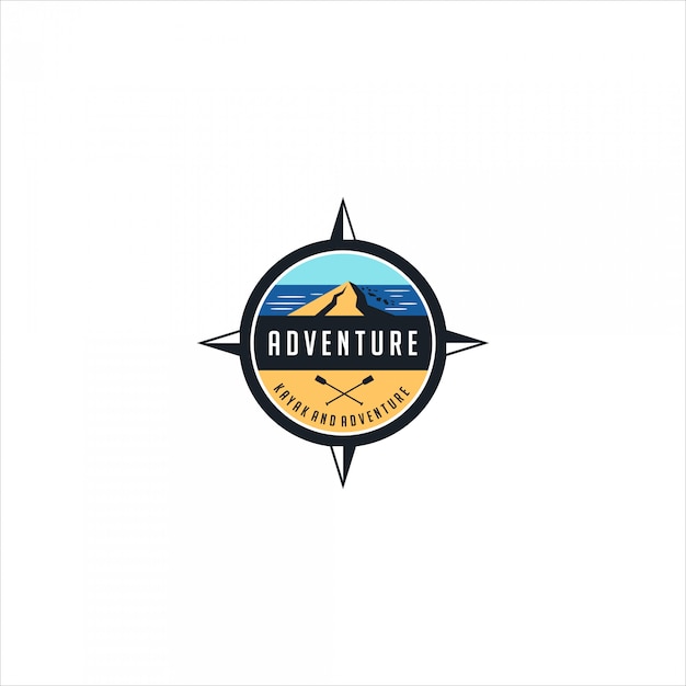 Logo Emblème Aventure Et Kayak