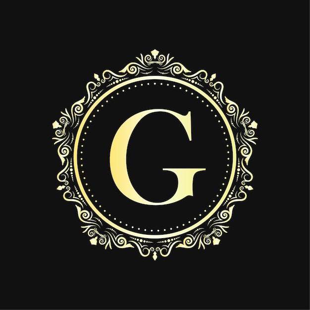 logo d'emblème de cercle de luxe pour le restaurant de boutique d'hôtels et d'autres