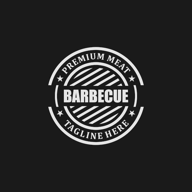 Logo Emblème Insigne Barbecue Rustique