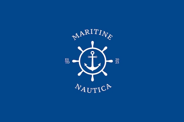 Logo D'emblèmes Rétro Marins Avec Ancre, Logo D'ancre - Vecteur