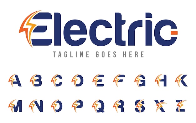 Vecteur logo de l'énergie de foudre éclair avec vecteur de prise électrique