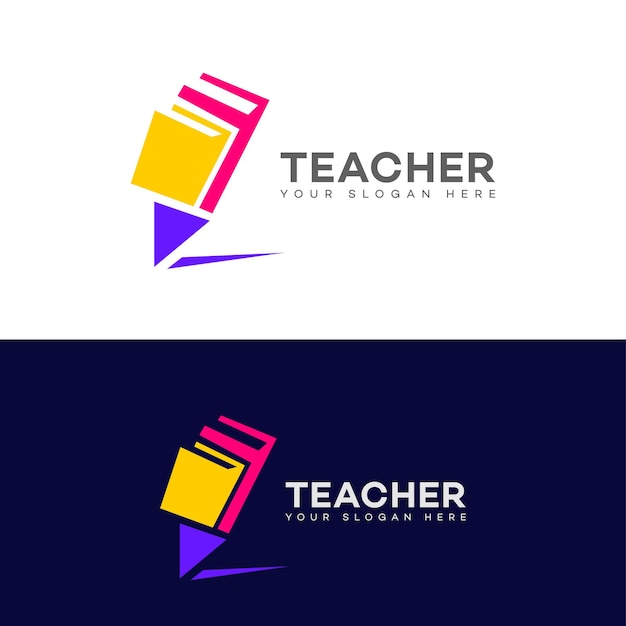 Vecteur logo de l'enseignant icône de la marque identité du signe symbole modèle