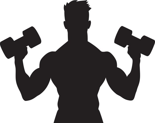 Vecteur le logo de l'entraînement powerpump man est conçu par musclemotion dumbbell icon vectoriel