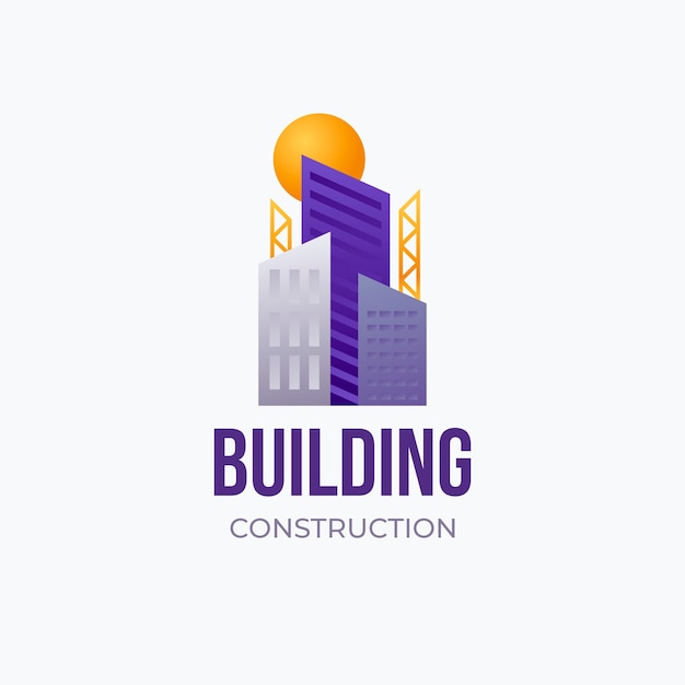 Vecteur logo de l'entreprise de construction dégradé
