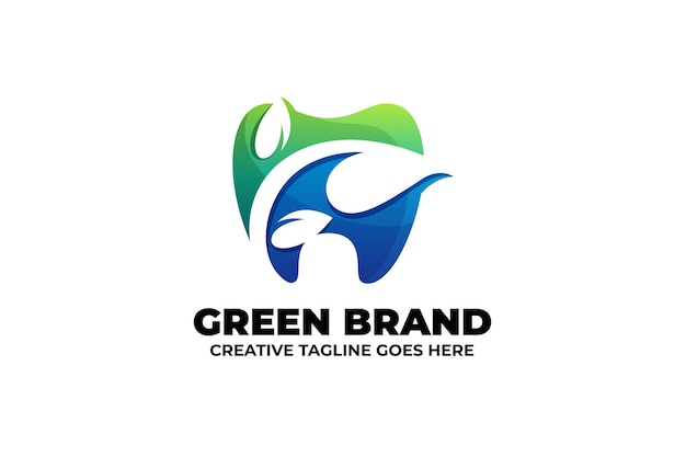 Logo D'entreprise Dégradé Vert Dentiste