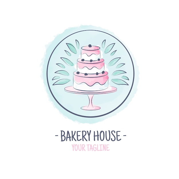 Vecteur logo d'entreprise délicieux gâteau entreprise