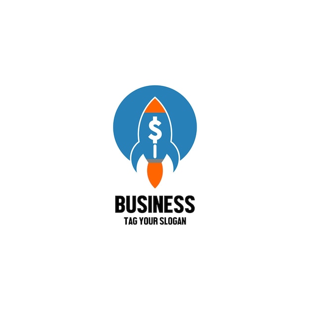Vecteur logo d'entreprise économique avec icône de fusée et icône de la finance