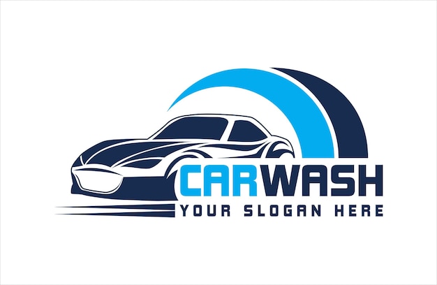 Vecteur logo de l'entreprise de lavage de voitures design plat isolé