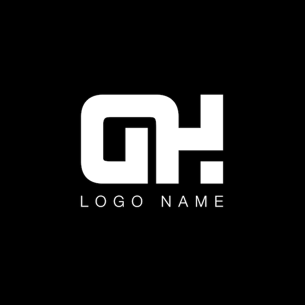 Logo d'entreprise de lettre GH en couleur noir et blanc