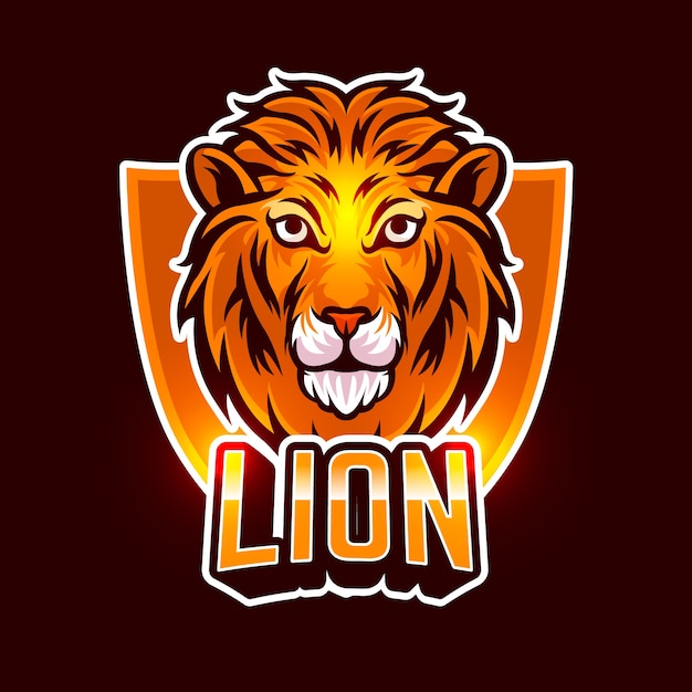 Logo D'entreprise Mascotte Lion Orange