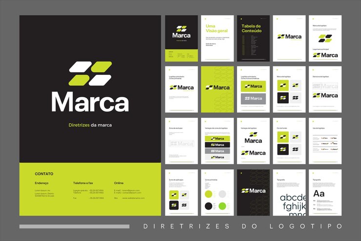 Vecteur logo d'entreprise et modèle de guide de marque