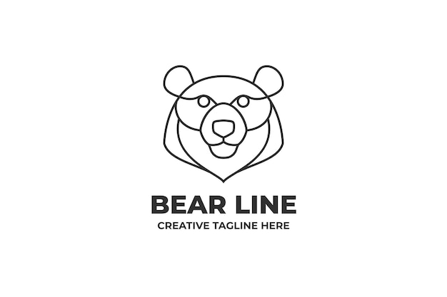 Logo D'entreprise Monoline Tête D'ours