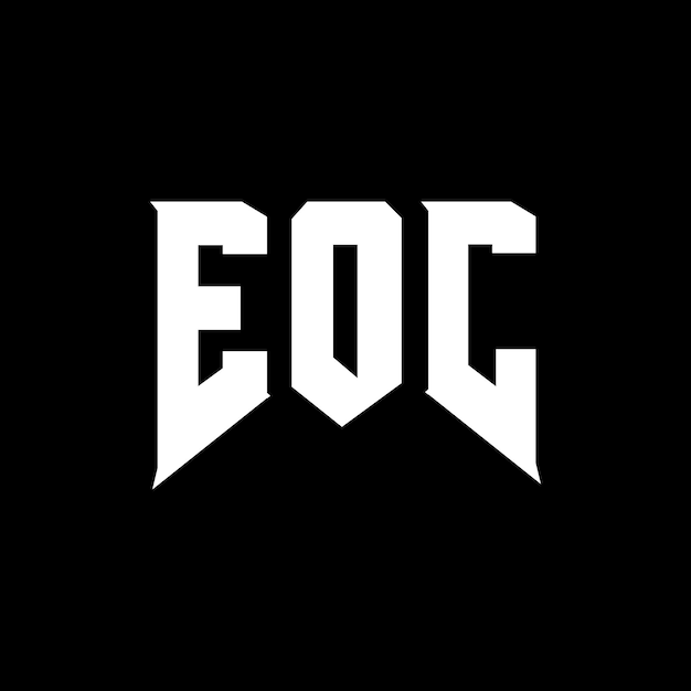 Le logo EOC est une combinaison de couleurs en noir et blanc, le logo EOC vectoriel, l'icône EOC, l'alphabet EOC et la typographie.