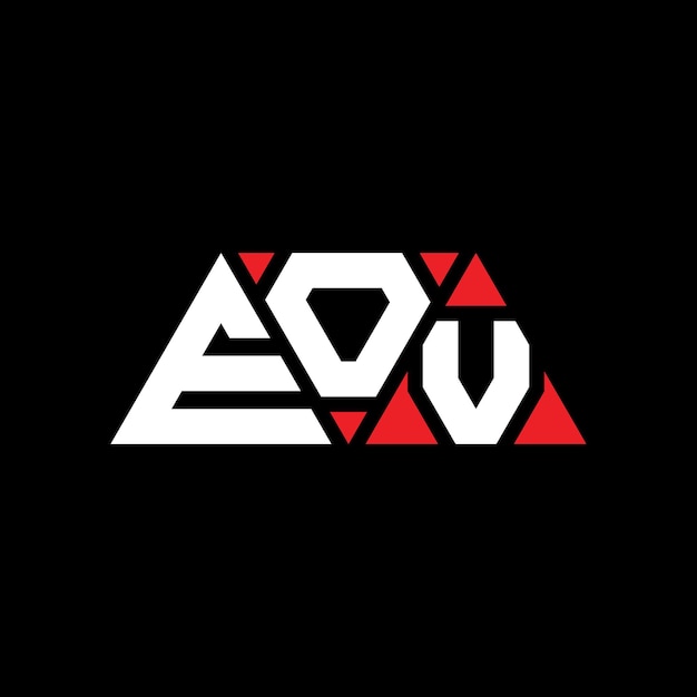 Le Logo Eov Est Un Triangle En Forme De Triangle, Un Monogramme, Un Modèle De Logo Vectoriel En Couleur Rouge, Un Logo Triangulaire, Un Logo Eov Simple, élégant Et Luxueux.