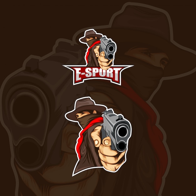 Vecteur logo de l'équipe de cowboy esport