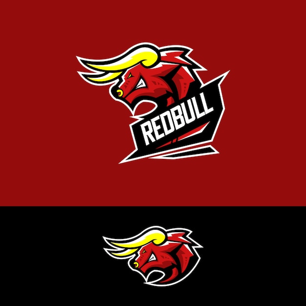 Logo De L'équipe De E-sport Avec Taureau Rouge