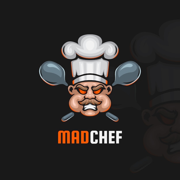 Vecteur logo esport chef fou