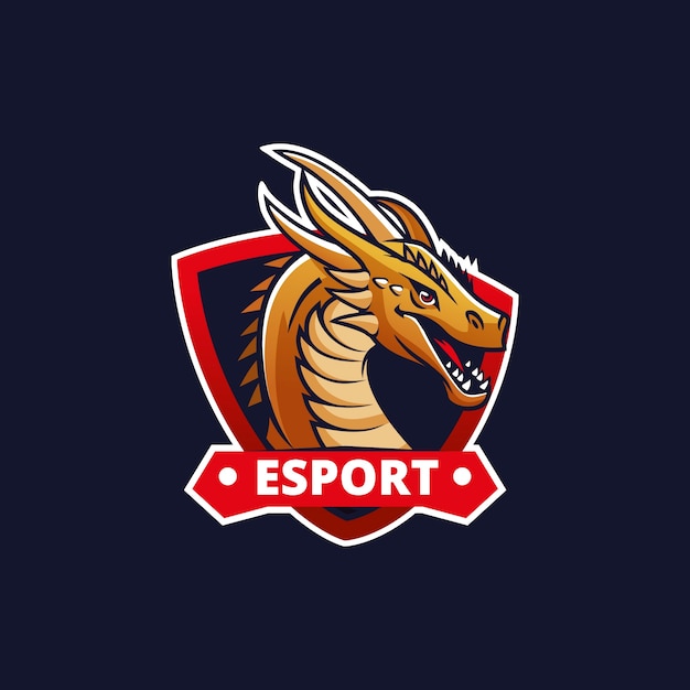 Logo Esport Dragon Dessiné à La Main