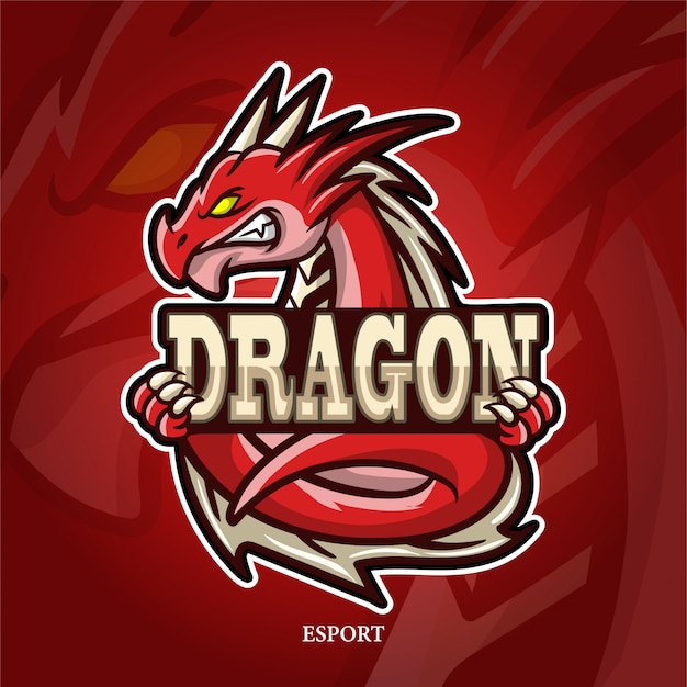 Logo Esport De La Mascotte Du Dragon.