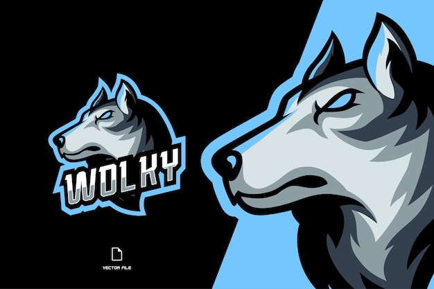 Vecteur logo esport mascotte loup pour illustration de l'équipe de jeu de sport