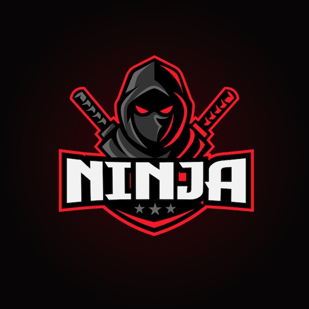 Vecteur logo esport mascotte ninja