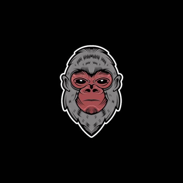 Vecteur logo esport mascotte tête de gorille