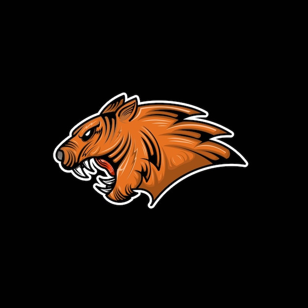 Vecteur logo esport mascotte tigre