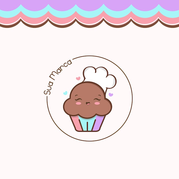 Vecteur le logo est conçu par vector, un délicieux cupcake.